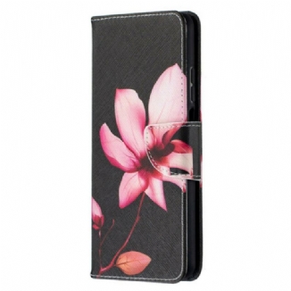 Capa De Couro Para Xiaomi Redmi Note 9 Pro 5G Flor Rosa