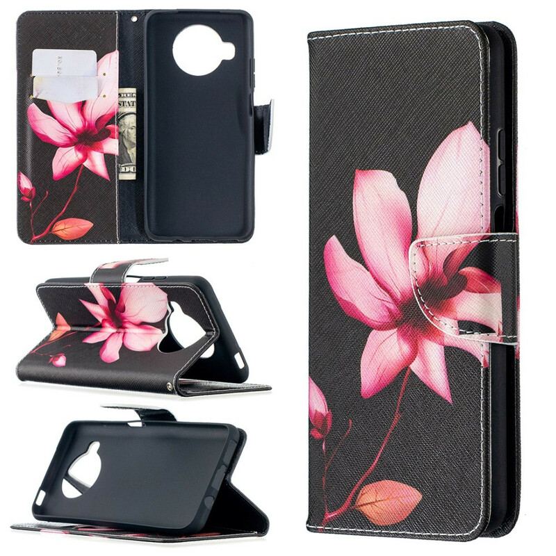 Capa De Couro Para Xiaomi Redmi Note 9 Pro 5G Flor Rosa