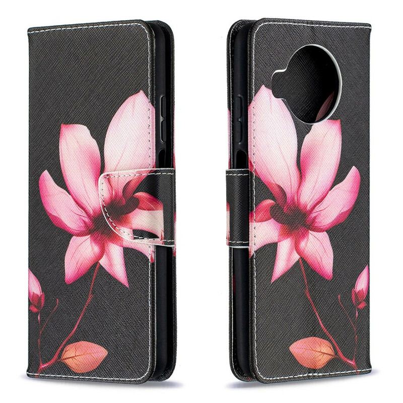 Capa De Couro Para Xiaomi Redmi Note 9 Pro 5G Flor Rosa