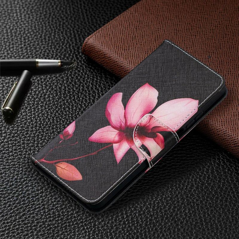 Capa De Couro Para Xiaomi Redmi Note 9 Pro 5G Flor Rosa