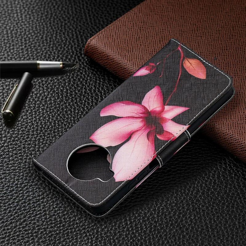 Capa De Couro Para Xiaomi Redmi Note 9 Pro 5G Flor Rosa