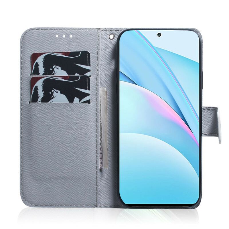 Capa De Couro Para Xiaomi Redmi Note 9 Pro 5G Pintura De Corujas