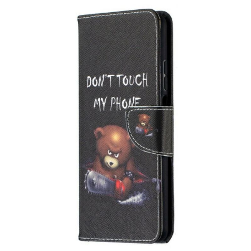 Capa De Couro Para Xiaomi Redmi Note 9 Pro 5G Urso Perigoso