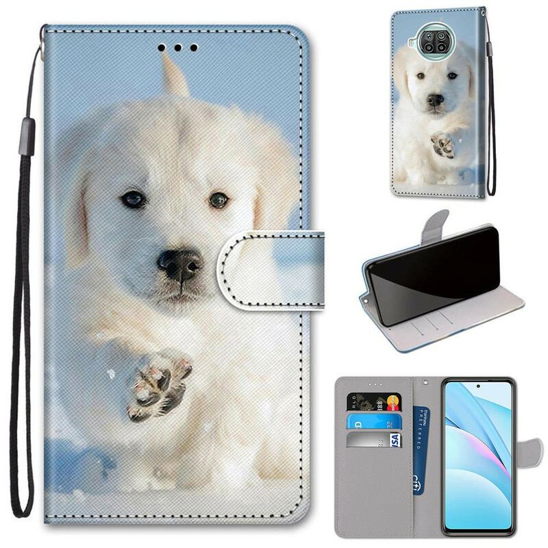 Capa Em Pele Para Xiaomi Redmi Note 9 Pro 5G Filhote De Cachorro