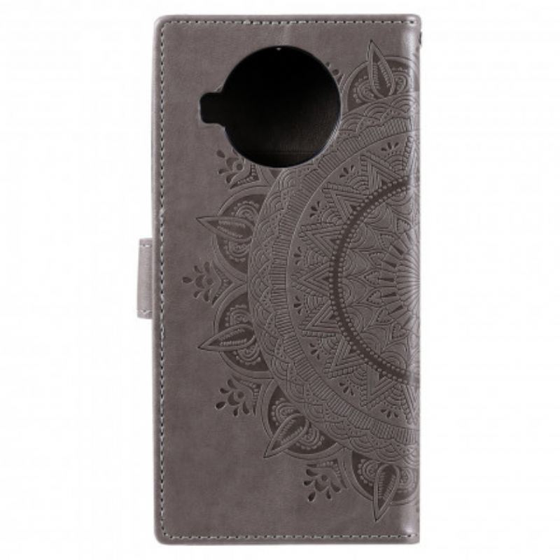 Capa Em Pele Para Xiaomi Redmi Note 9 Pro 5G Mandala Do Sol