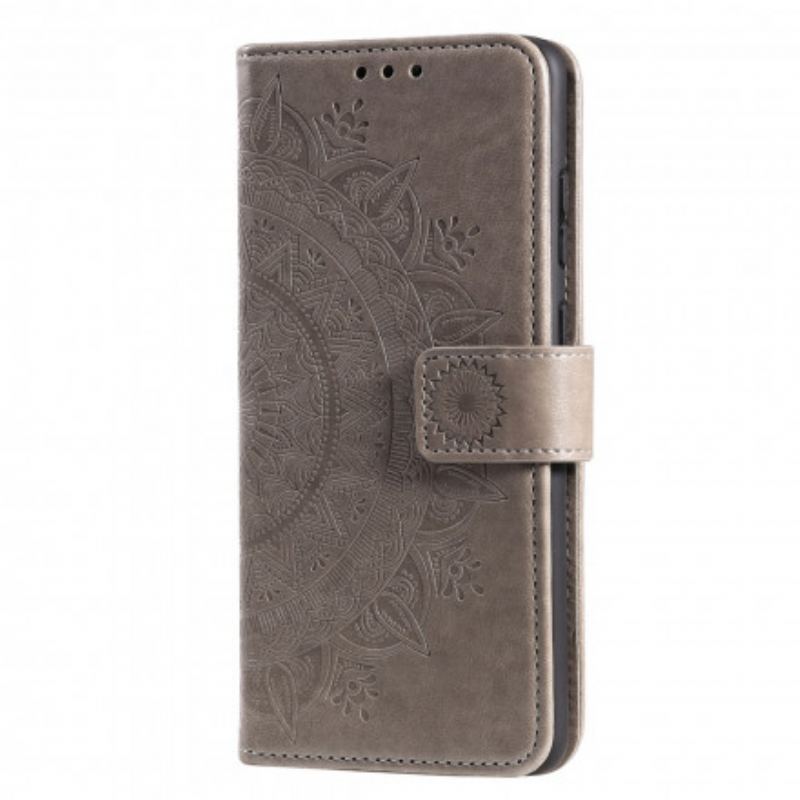 Capa Em Pele Para Xiaomi Redmi Note 9 Pro 5G Mandala Do Sol