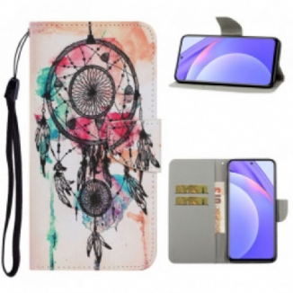 Capa Flip Para Xiaomi Redmi Note 9 Pro 5G Aquarela Apanhador De Sonhos