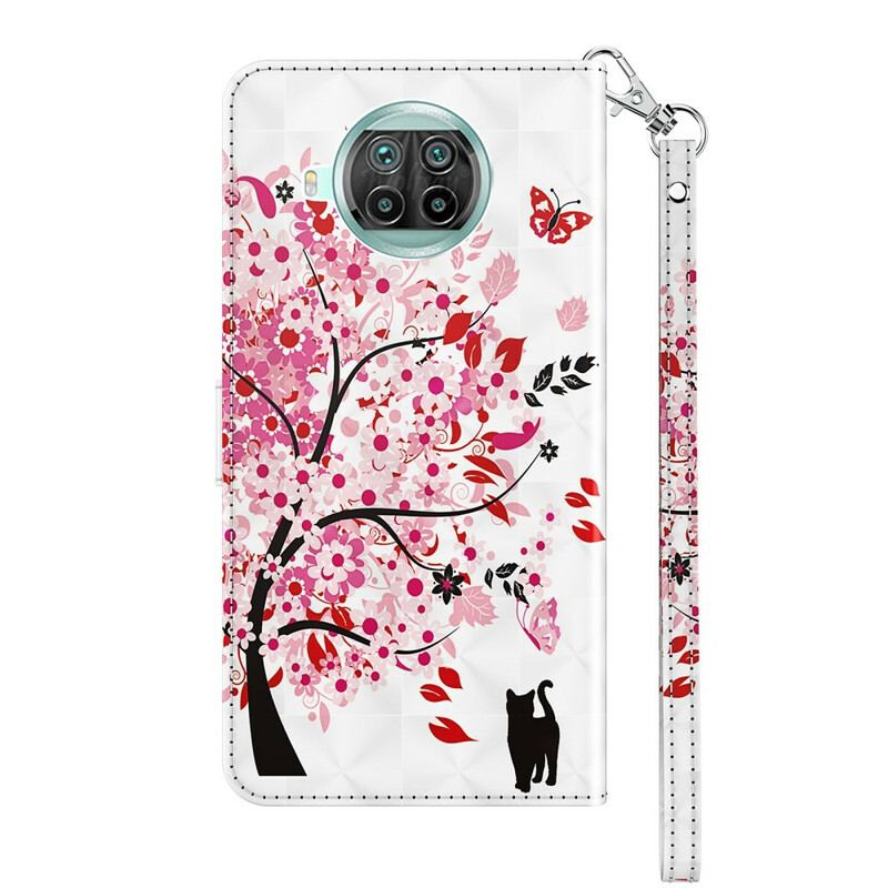 Capa Flip Para Xiaomi Redmi Note 9 Pro 5G Árvore Rosa