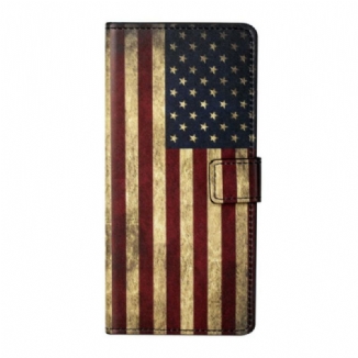 Capa Flip Para Xiaomi Redmi Note 9 Pro 5G Bandeira Americana