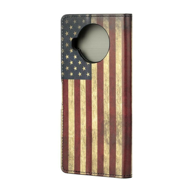 Capa Flip Para Xiaomi Redmi Note 9 Pro 5G Bandeira Americana