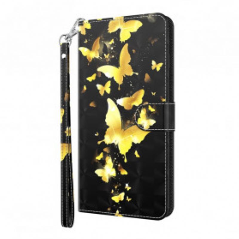 Capa Flip Para Xiaomi Redmi Note 9 Pro 5G Borboletas Amarelas