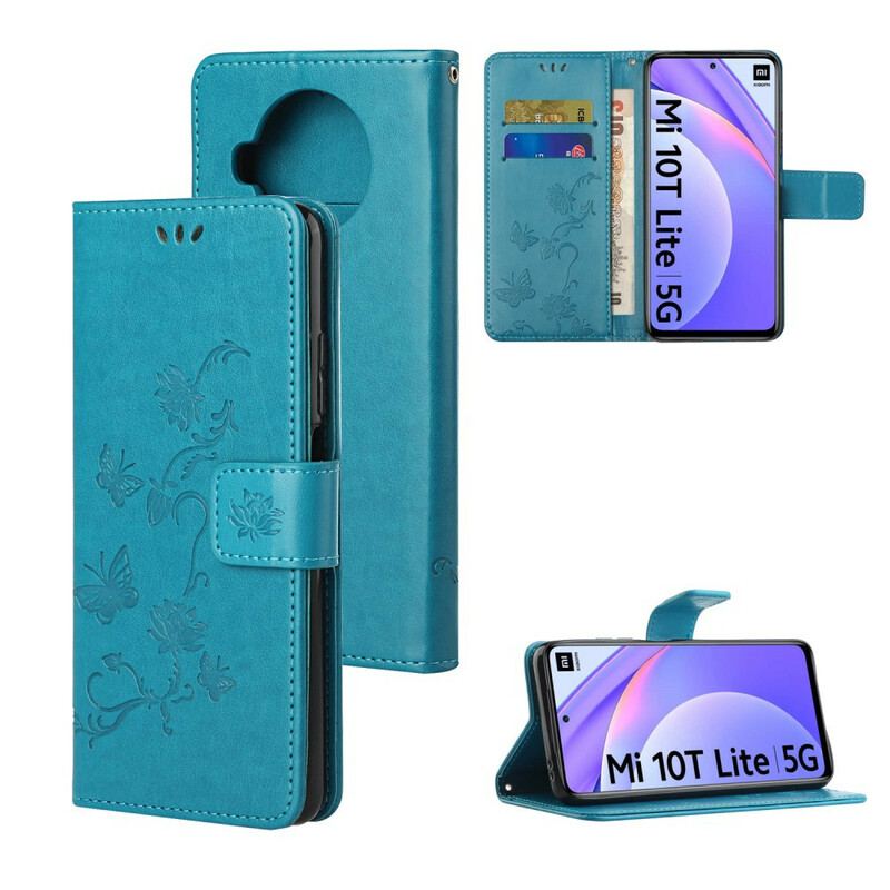 Capa Flip Para Xiaomi Redmi Note 9 Pro 5G Borboletas Asiáticas