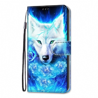 Capa Flip Para Xiaomi Redmi Note 9 Pro 5G Cão Lobo