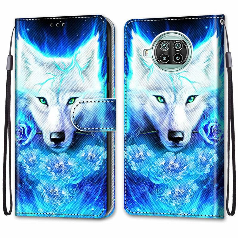 Capa Flip Para Xiaomi Redmi Note 9 Pro 5G Cão Lobo