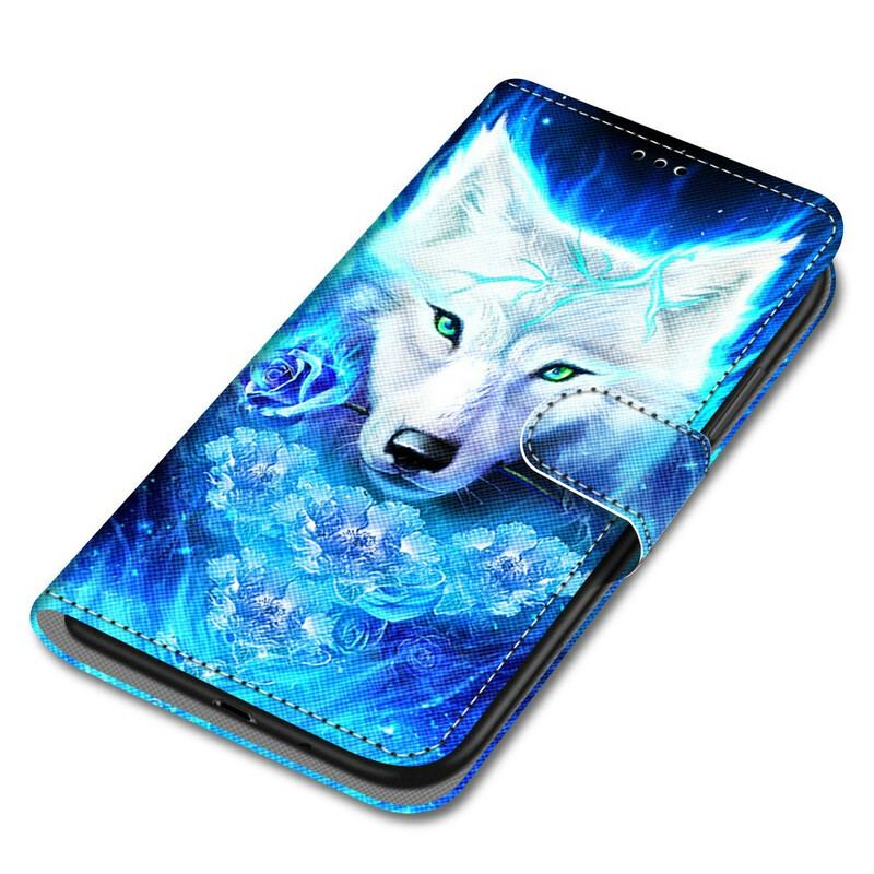 Capa Flip Para Xiaomi Redmi Note 9 Pro 5G Cão Lobo