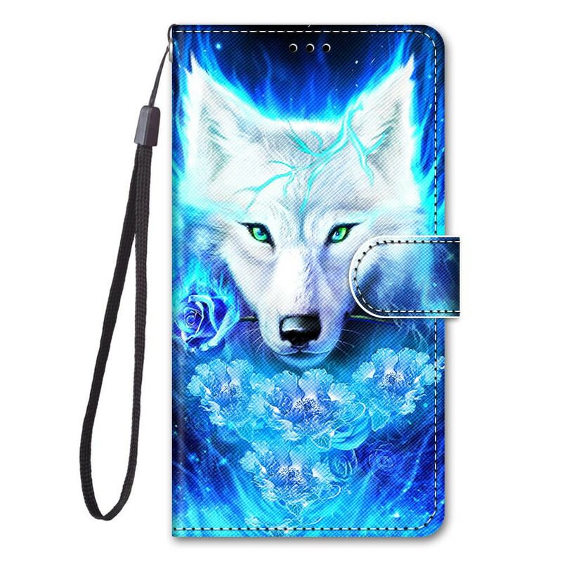 Capa Flip Para Xiaomi Redmi Note 9 Pro 5G Cão Lobo