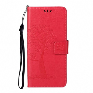 Capa Flip Para Xiaomi Redmi Note 9 Pro 5G De Cordão Tanga E Corujas