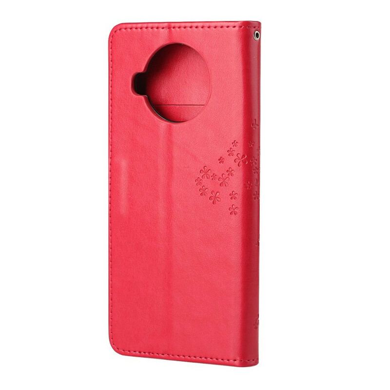 Capa Flip Para Xiaomi Redmi Note 9 Pro 5G De Cordão Tanga E Corujas