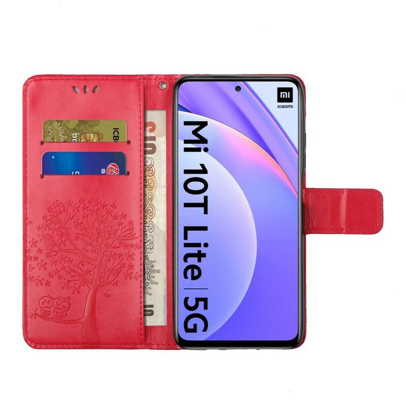 Capa Flip Para Xiaomi Redmi Note 9 Pro 5G De Cordão Tanga E Corujas