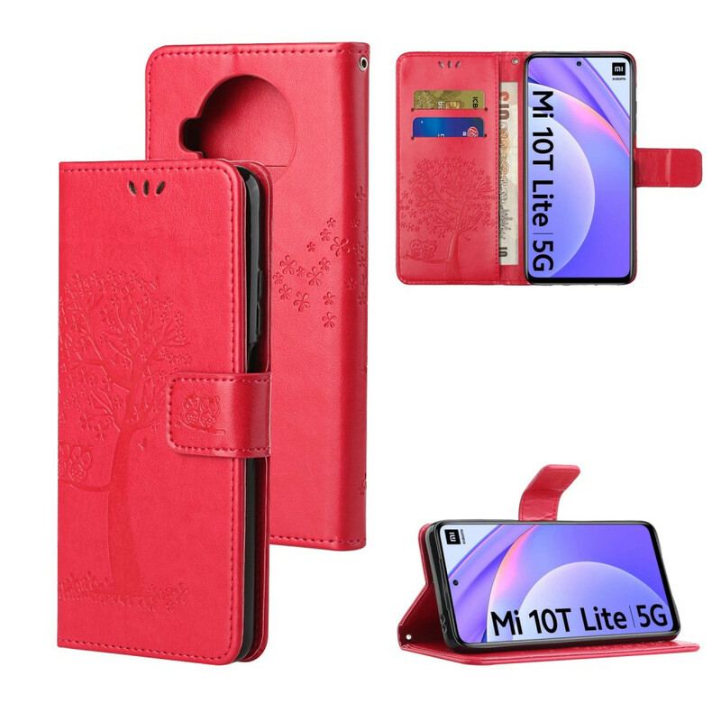 Capa Flip Para Xiaomi Redmi Note 9 Pro 5G De Cordão Tanga E Corujas