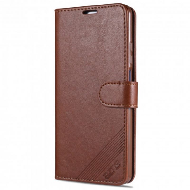 Capa Flip Para Xiaomi Redmi Note 9 Pro 5G Couro Sintético Azns