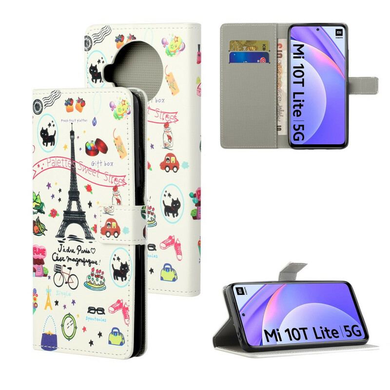 Capa Flip Para Xiaomi Redmi Note 9 Pro 5G Eu Amo Paris