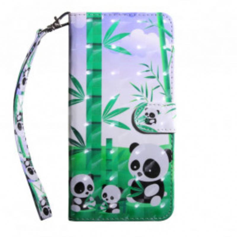 Capa Flip Para Xiaomi Redmi Note 9 Pro 5G Família Panda