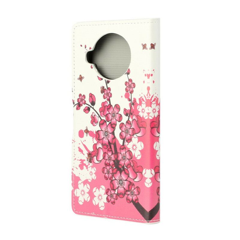 Capa Flip Para Xiaomi Redmi Note 9 Pro 5G Flores Tropicais