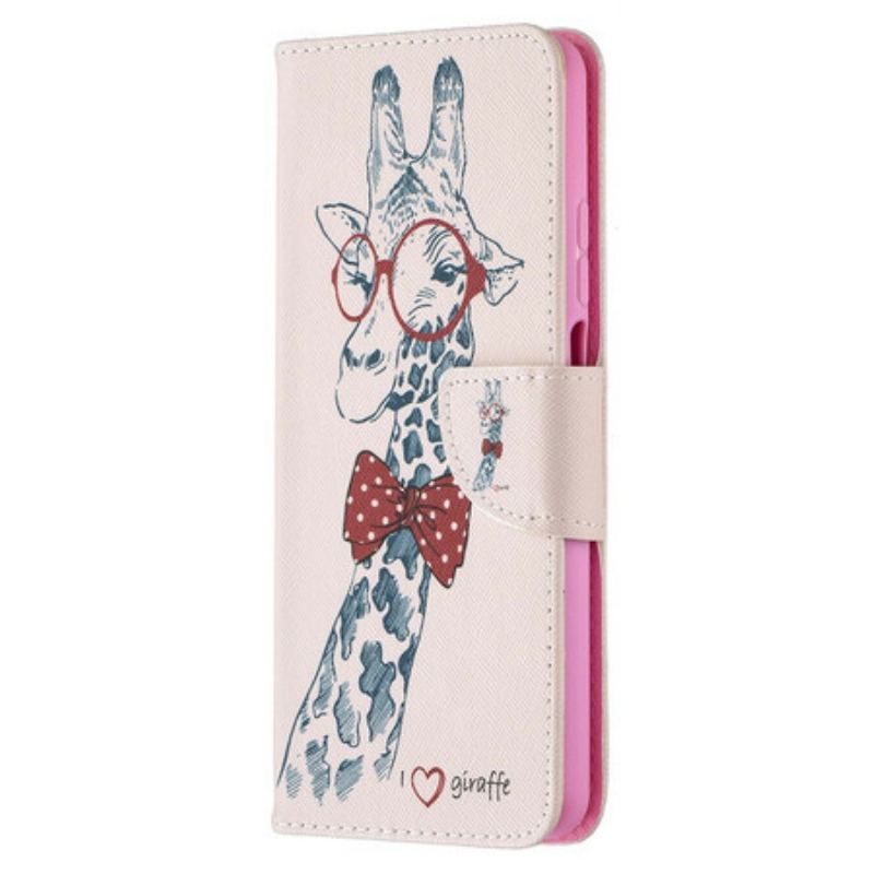 Capa Flip Para Xiaomi Redmi Note 9 Pro 5G Girafa Inteligente