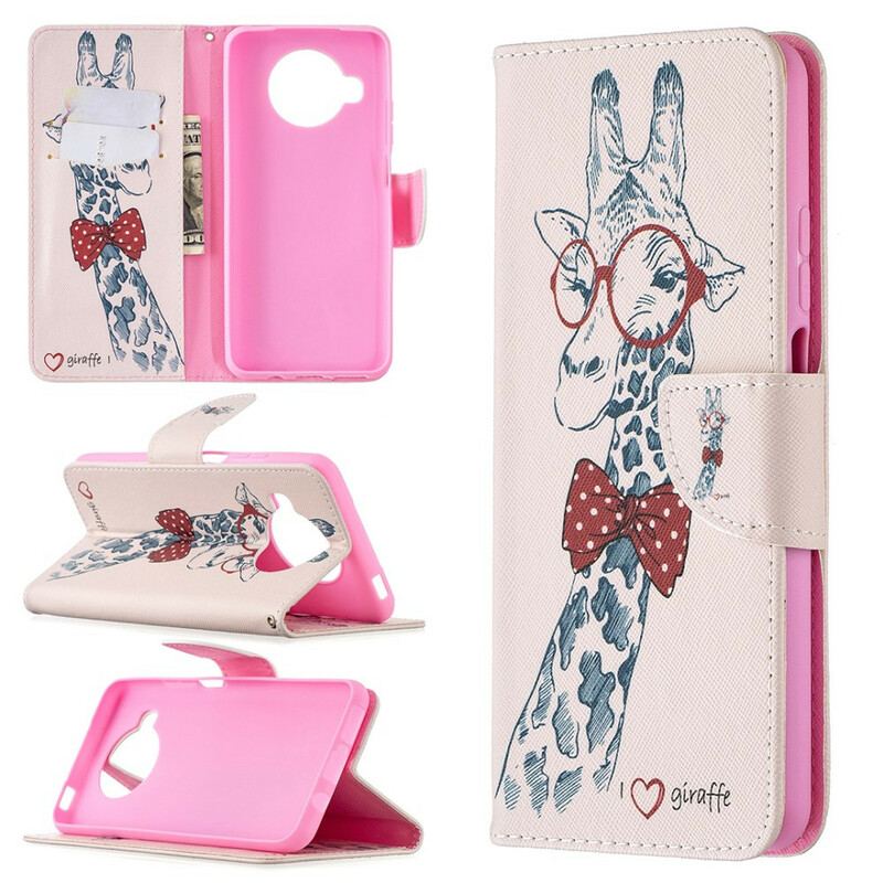 Capa Flip Para Xiaomi Redmi Note 9 Pro 5G Girafa Inteligente