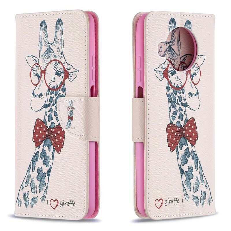 Capa Flip Para Xiaomi Redmi Note 9 Pro 5G Girafa Inteligente