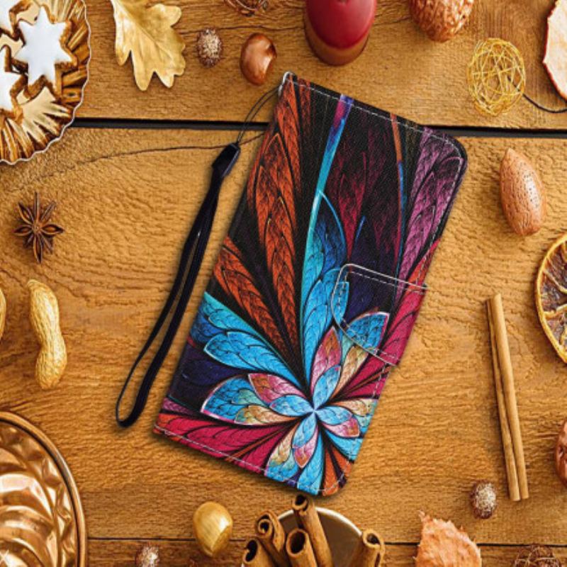 Capa Flip Para Xiaomi Redmi Note 9 Pro 5G Lençóis Coloridos Com Cordão