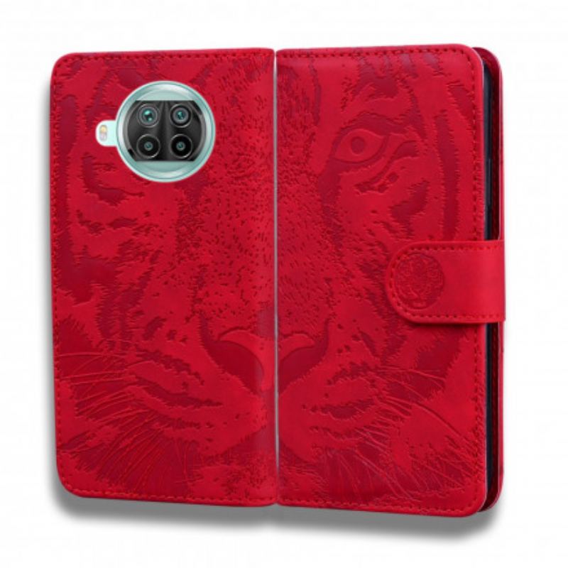 Capa Folio Para Xiaomi Redmi Note 9 Pro 5G Cara De Tigre