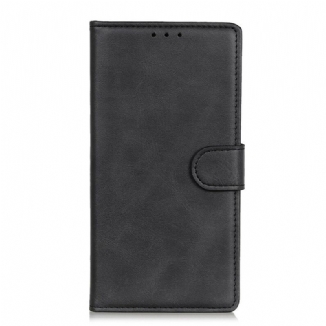 Capa Folio Para Xiaomi Redmi Note 9 Pro 5G Efeito De Couro Fosco