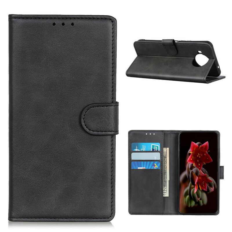 Capa Folio Para Xiaomi Redmi Note 9 Pro 5G Efeito De Couro Fosco