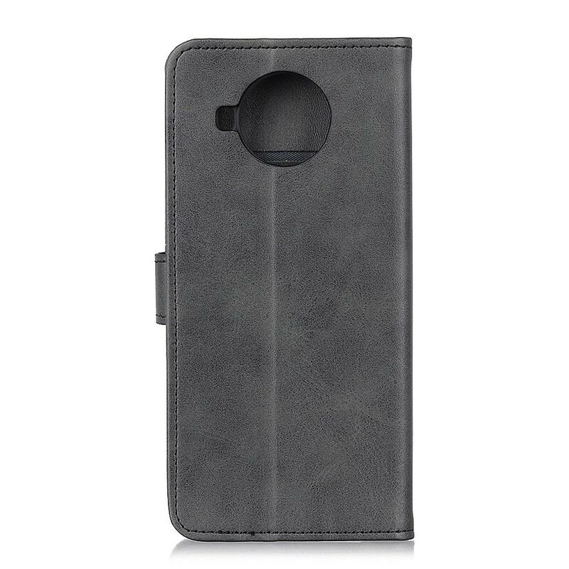 Capa Folio Para Xiaomi Redmi Note 9 Pro 5G Efeito De Couro Fosco