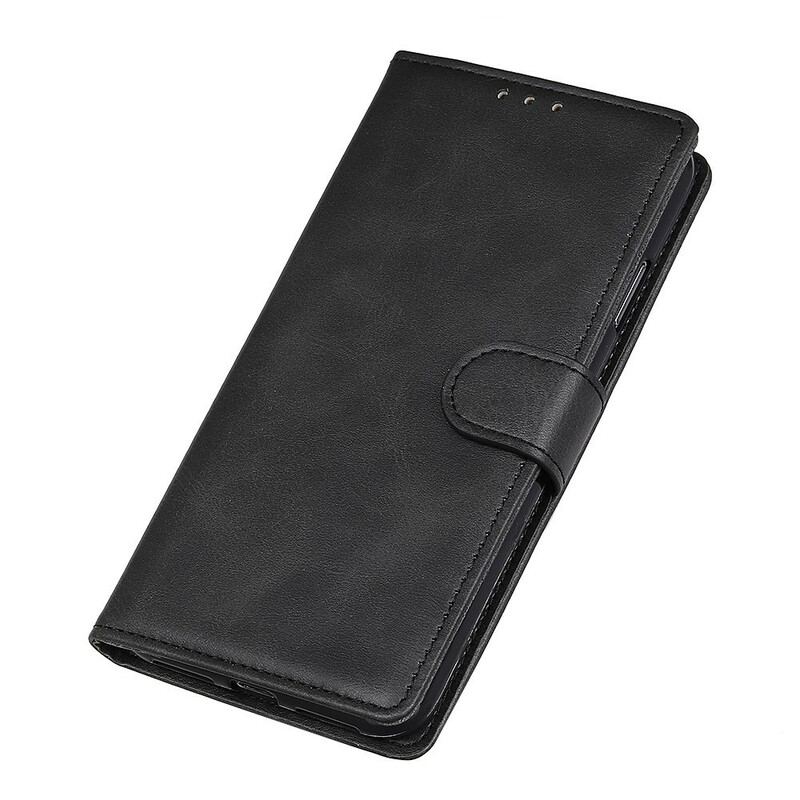 Capa Folio Para Xiaomi Redmi Note 9 Pro 5G Efeito De Couro Fosco