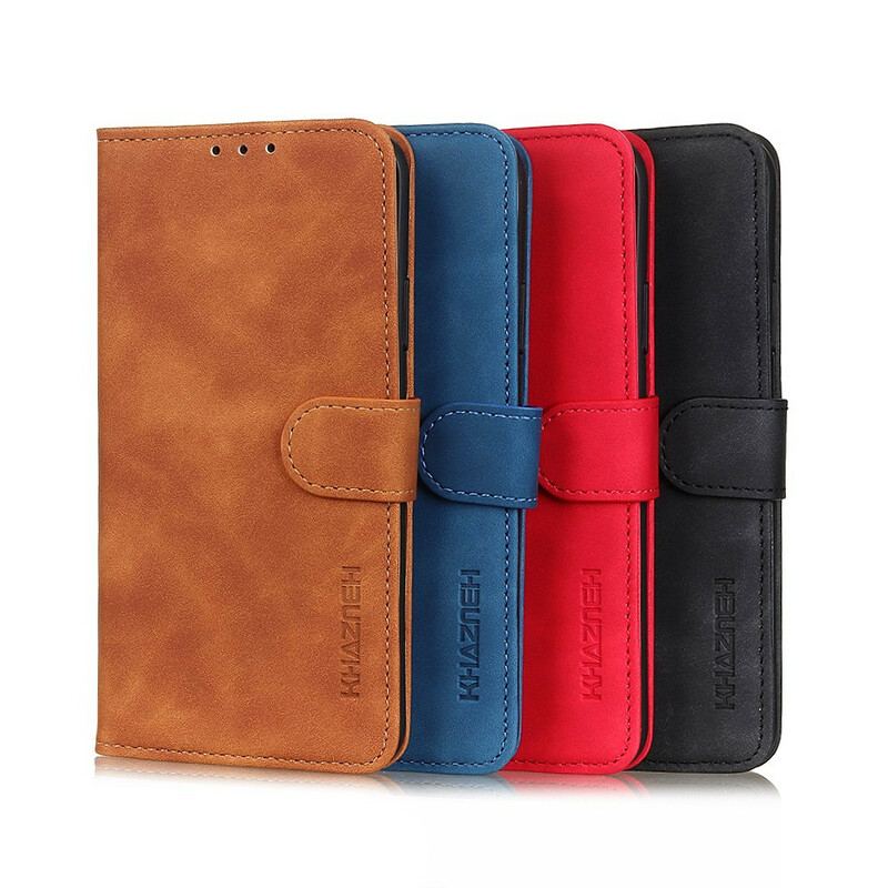 Capa Folio Para Xiaomi Redmi Note 9 Pro 5G Efeito Couro Vintage Khazneh