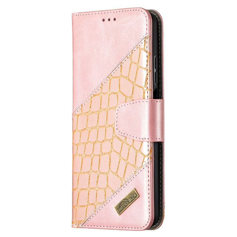 Capa Folio Para Xiaomi Redmi Note 9 Pro 5G Pele De Crocodilo