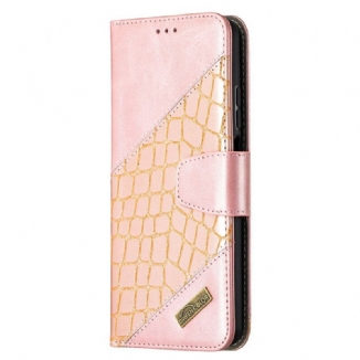 Capa Folio Para Xiaomi Redmi Note 9 Pro 5G Pele De Crocodilo