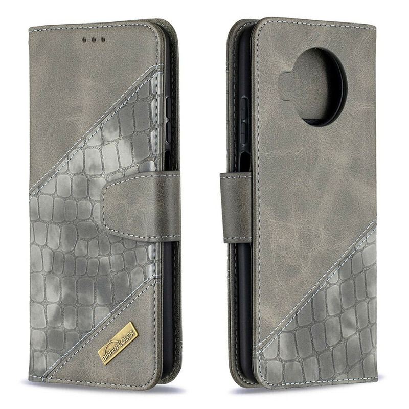 Capa Folio Para Xiaomi Redmi Note 9 Pro 5G Pele De Crocodilo