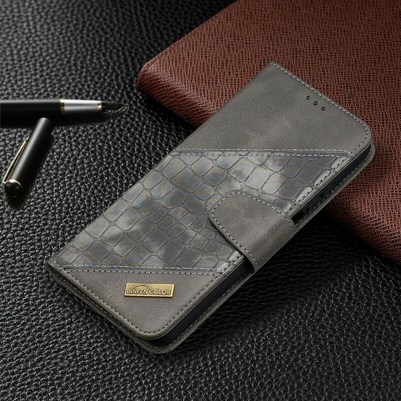 Capa Folio Para Xiaomi Redmi Note 9 Pro 5G Pele De Crocodilo