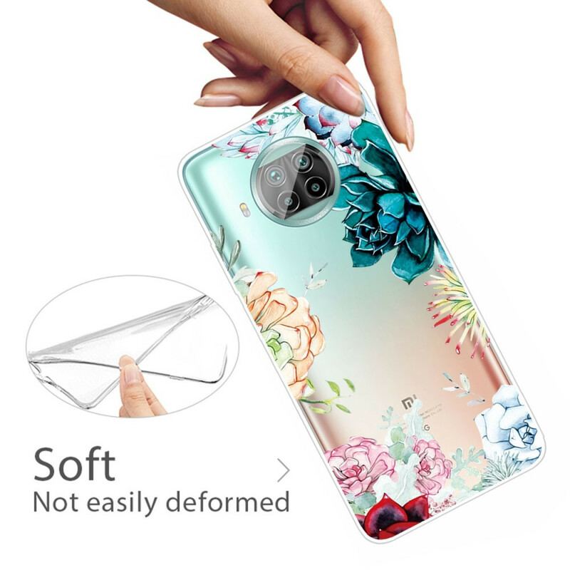 Capa Para Xiaomi Redmi Note 9 Pro 5G Flores Em Aquarela