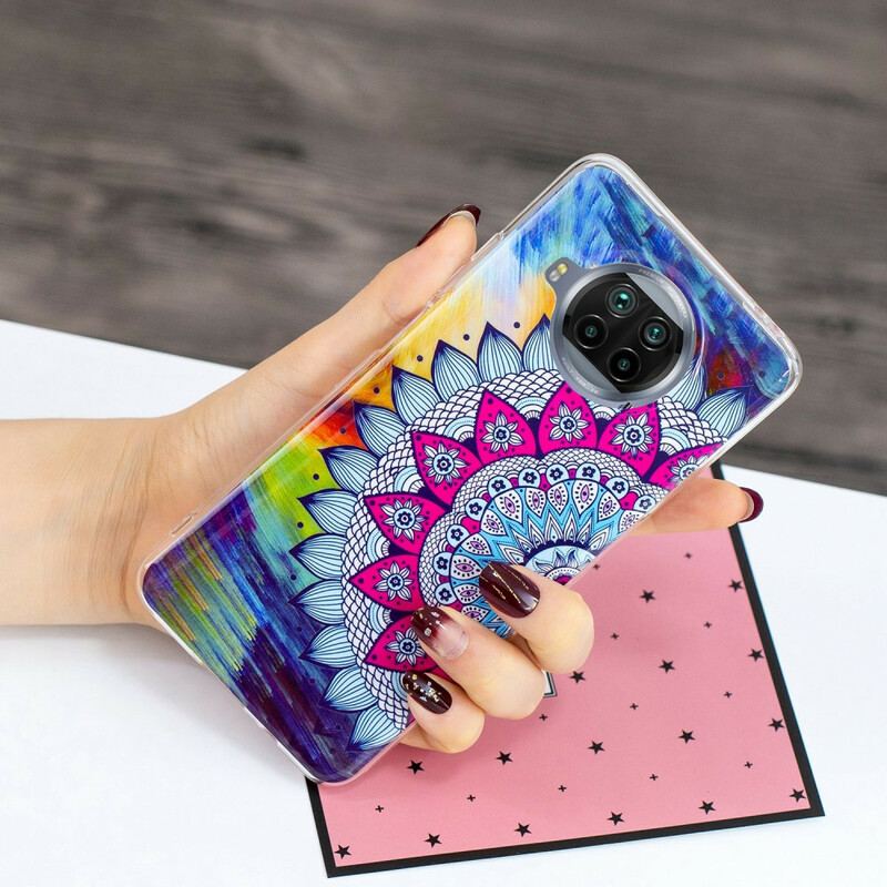 Capa Para Xiaomi Redmi Note 9 Pro 5G Mandala Colorida Fluorescente