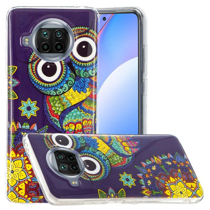 Capa Para Xiaomi Redmi Note 9 Pro 5G Neon Mandala Coruja