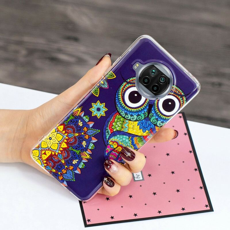 Capa Para Xiaomi Redmi Note 9 Pro 5G Neon Mandala Coruja