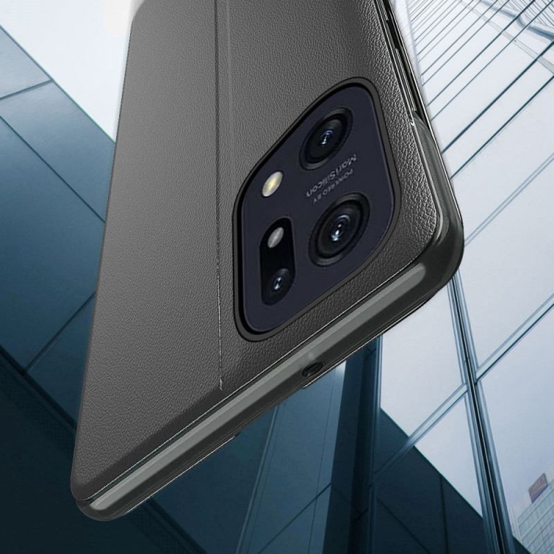 Capa De Celular Para Oppo Find X5 Couro Sintético Texturizado