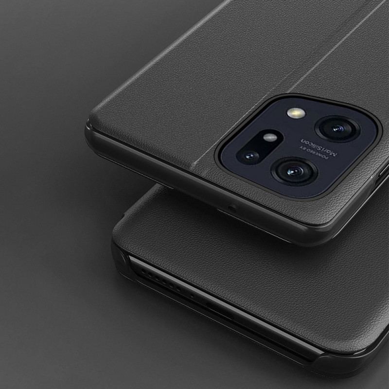 Capa De Celular Para Oppo Find X5 Couro Sintético Texturizado