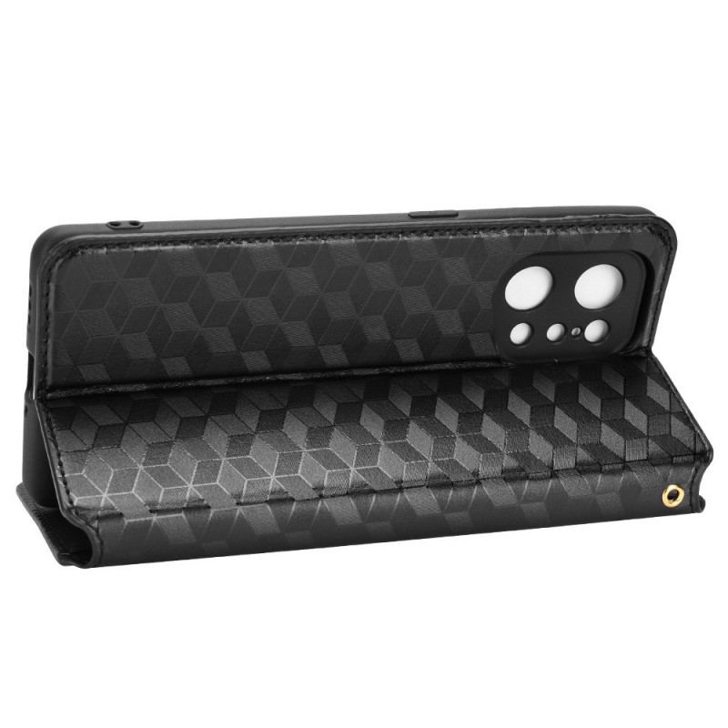 Capa De Celular Para Oppo Find X5 Flip Efeito Couro Diamante