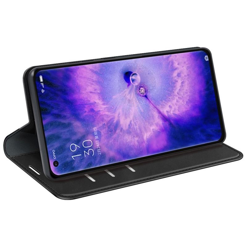 Capa De Celular Para Oppo Find X5 Flip Efeito Couro Macio Seda